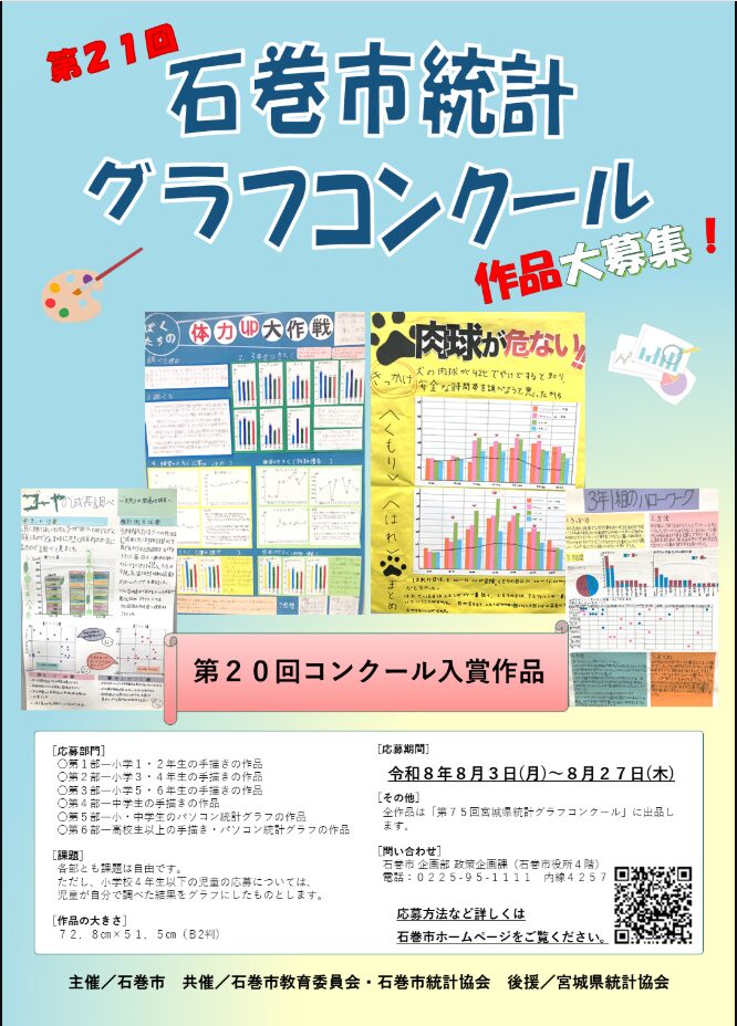 【作品大募集!!】第21回 石巻市統計グラフコンクール